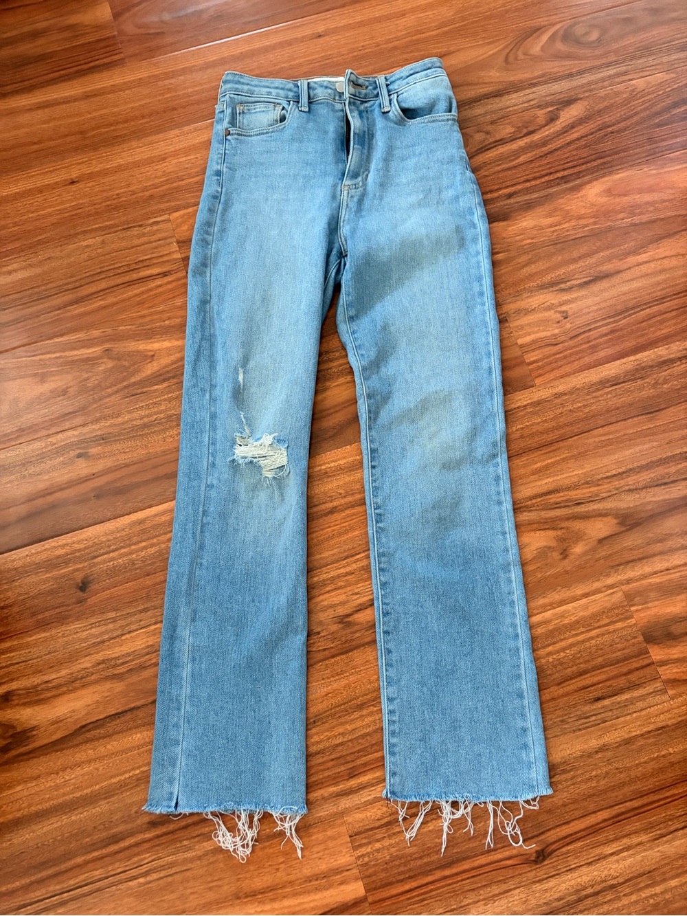 Just Black Denim Distressed High Rise Straight Jeans Size 26